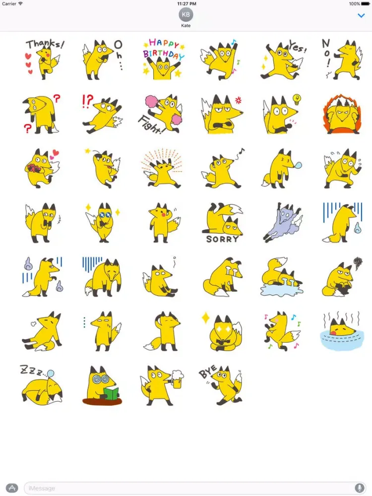 Cheerful Fox Foxmoji Sticker iPad  スクリーンショット