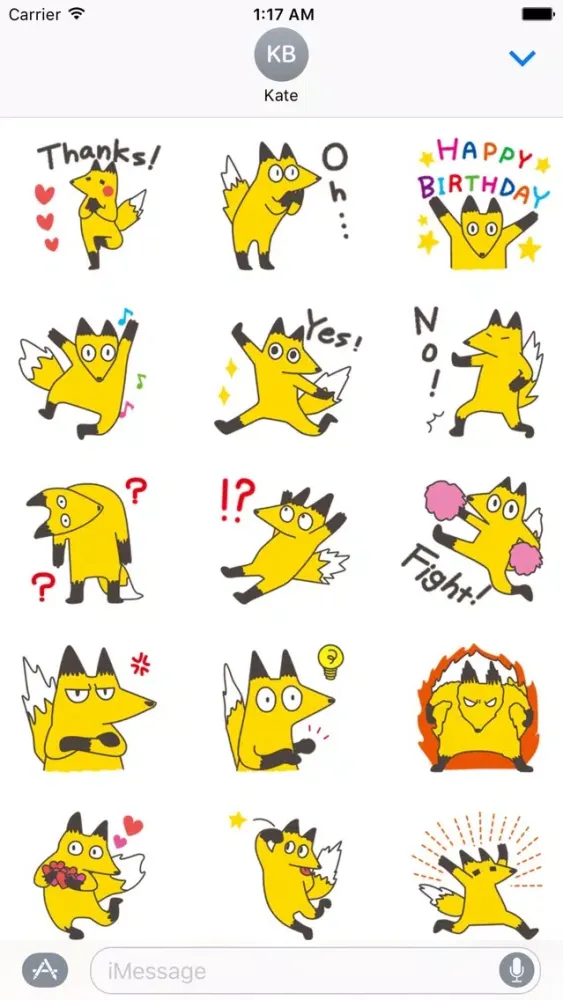 Cheerful Fox Foxmoji Sticker スクリーンショット