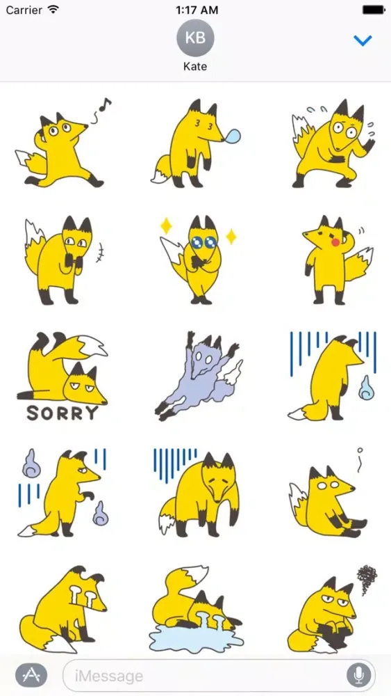 Cheerful Fox Foxmoji Sticker スクリーンショット