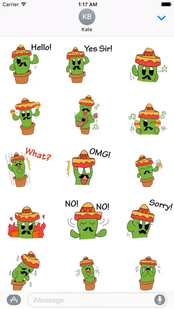 Screenshot di Cheerful Mexico Cactus Sticker