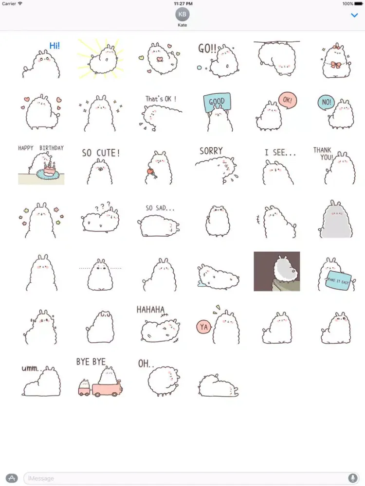 Cute Alpaca Alpacamoji Sticker iPad  스크린샷
