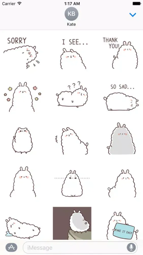 Cute Alpaca Alpacamoji Sticker 스크린샷