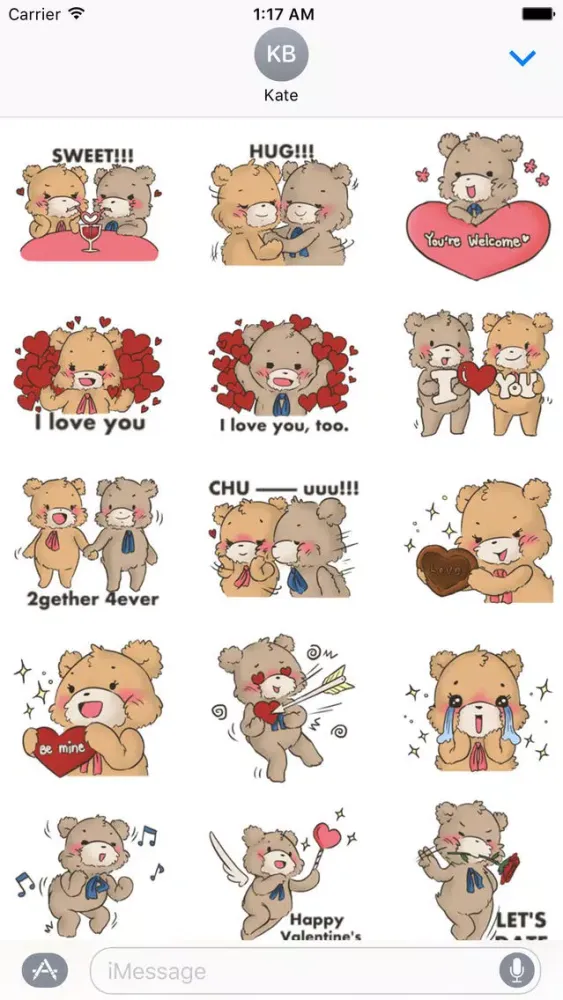 Ảnh chụp màn hình của Cute Bears For Valentine Emoji