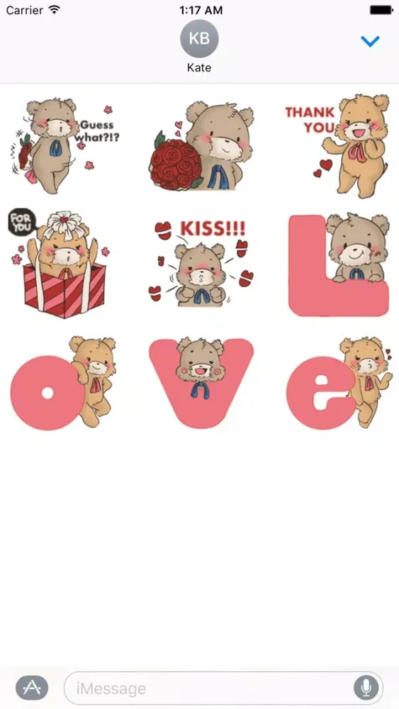 Ảnh chụp màn hình của Cute Bears For Valentine Emoji