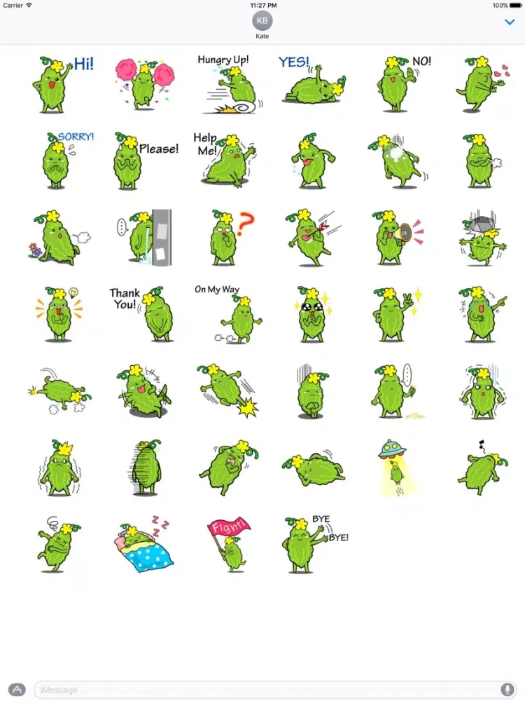 Cute Bitter Cucumber Sticker iPad  スクリーンショット