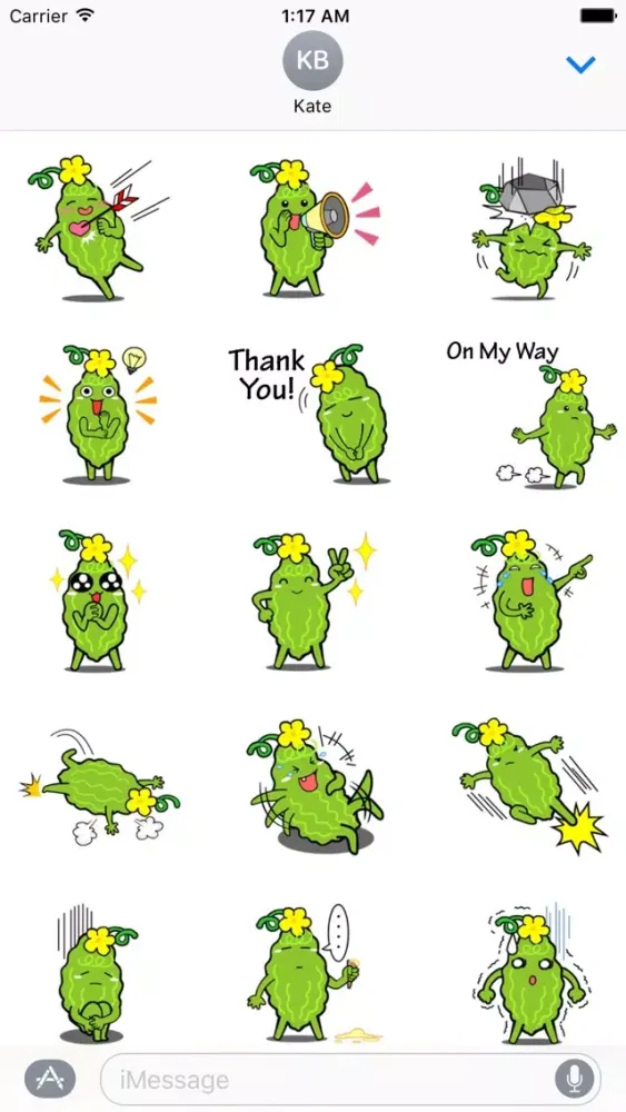 Cute Bitter Cucumber Sticker スクリーンショット