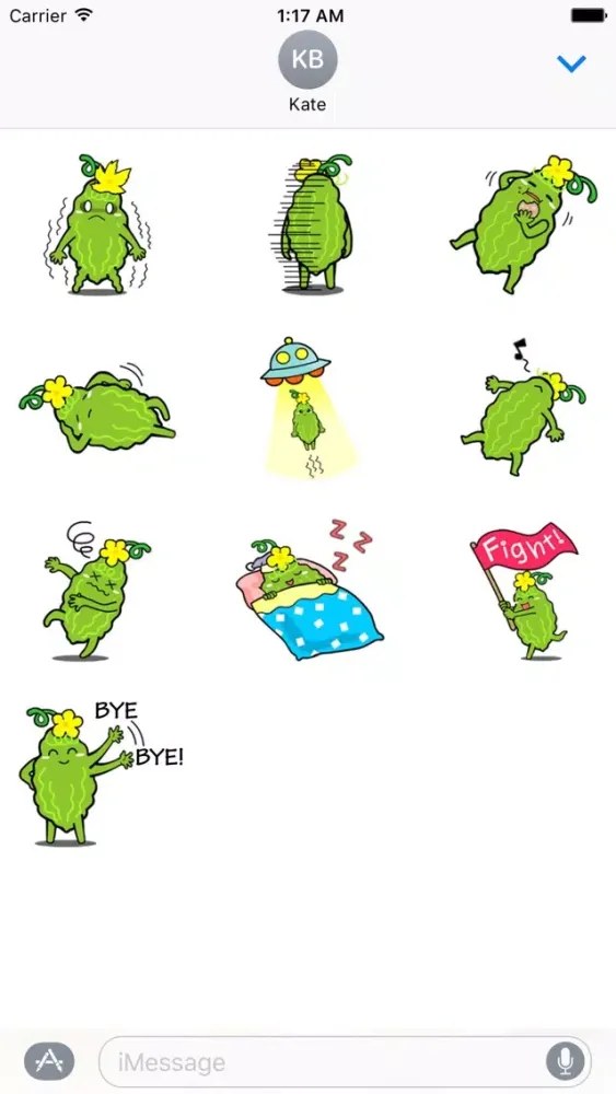 Cute Bitter Cucumber Sticker スクリーンショット