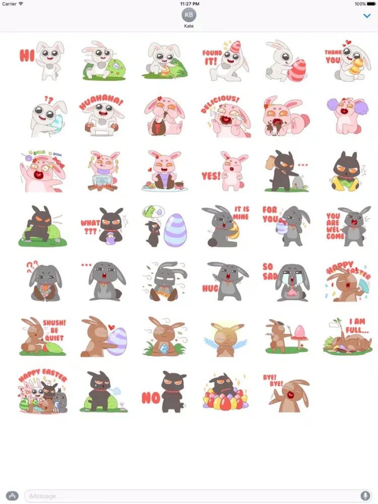 Cute Bunnies In Easter Sticker iPad  Screenshots