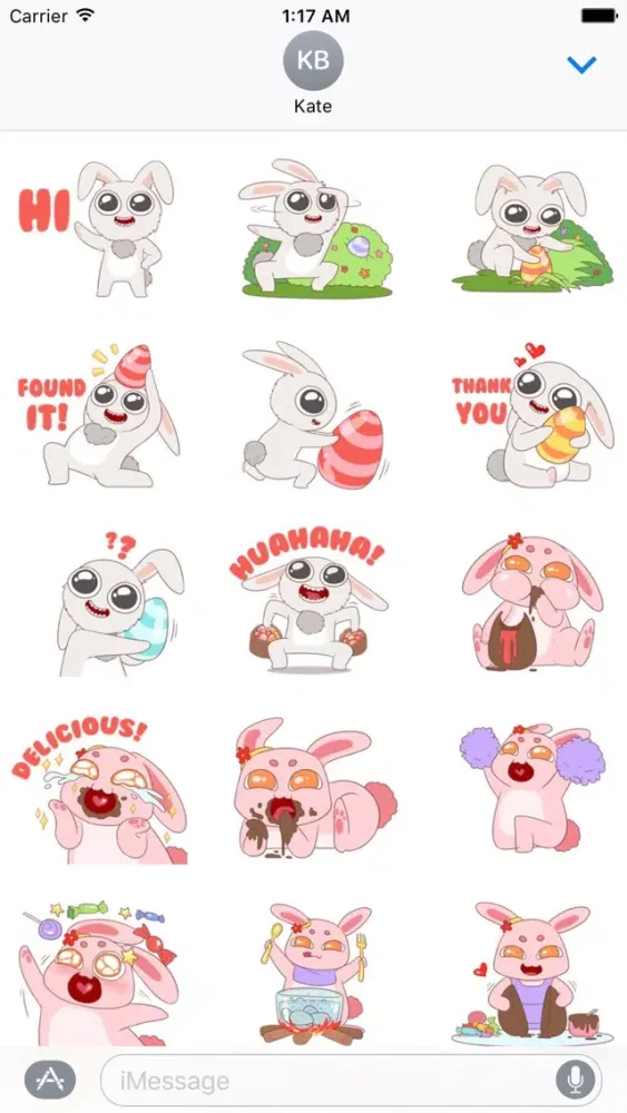 Cute Bunnies In Easter Sticker Screenshots