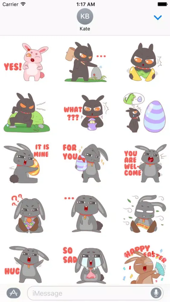 Cute Bunnies In Easter Sticker Screenshots