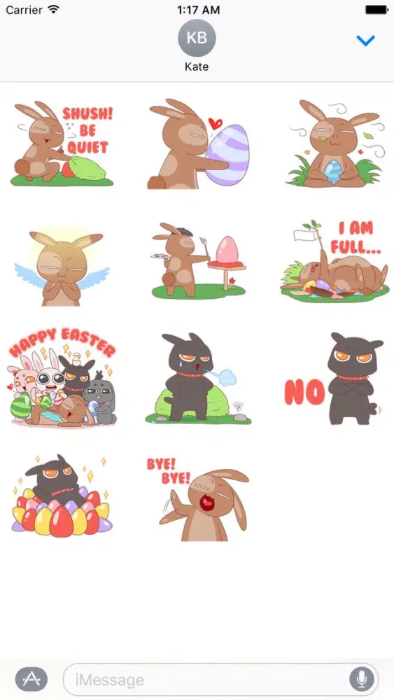 Cute Bunnies In Easter Sticker Screenshots