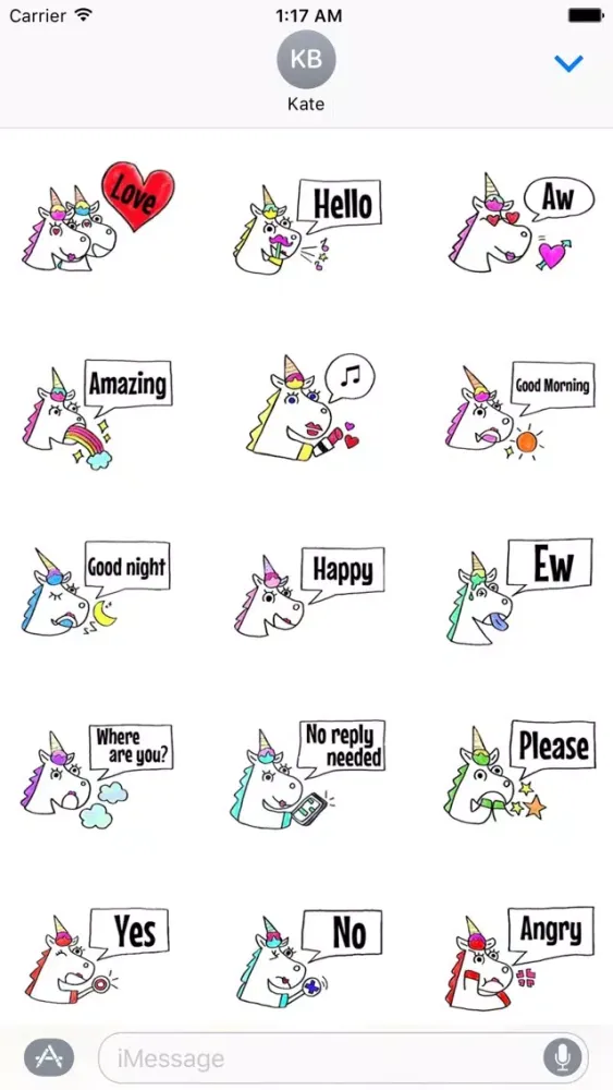 Capturas de tela do Cute Couple Unicorn Sticker