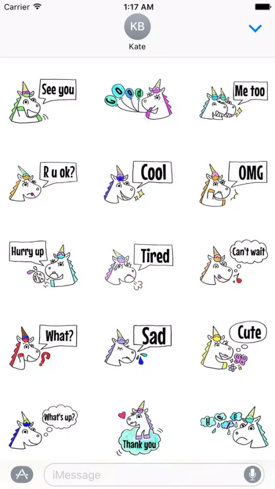 Capturas de tela do Cute Couple Unicorn Sticker