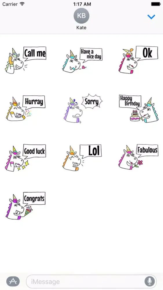 Capturas de tela do Cute Couple Unicorn Sticker