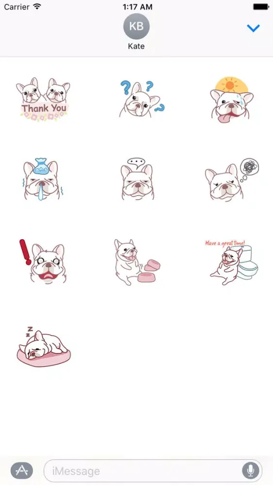 Cute French Bulldog - Frenchiemoji Sticker স্ক্রিনশট