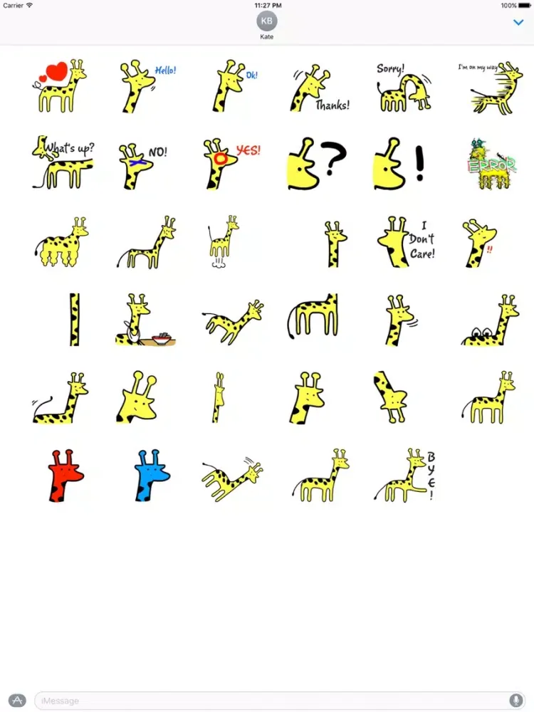 Tangkapan skrin Cute Giraffe To Reply Sticker iPad 