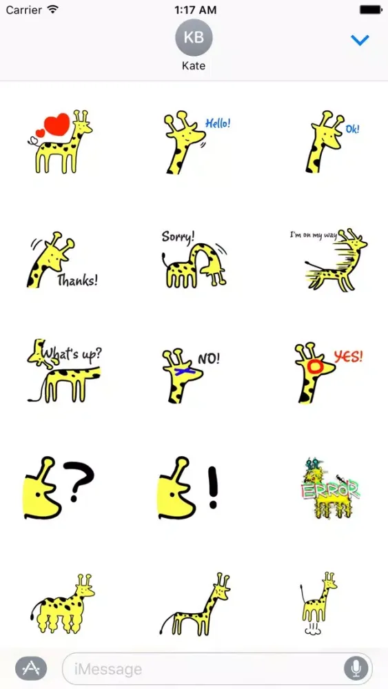 Tangkapan skrin Cute Giraffe To Reply Sticker