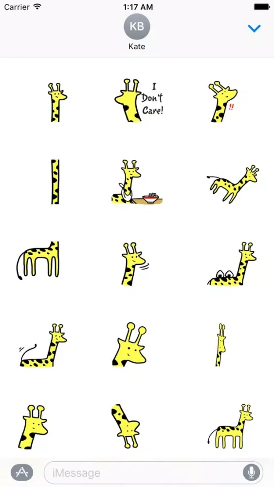 Tangkapan skrin Cute Giraffe To Reply Sticker