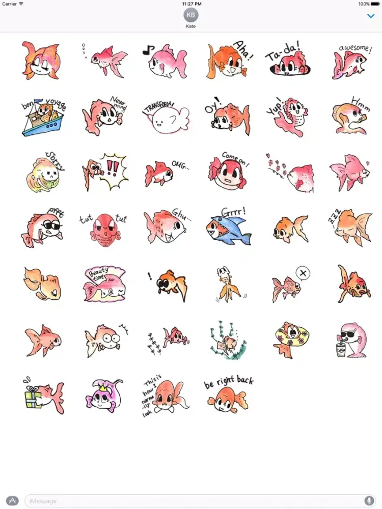 Cute Goldfish FishMoji Sticker iPad  سکرین شاٹس