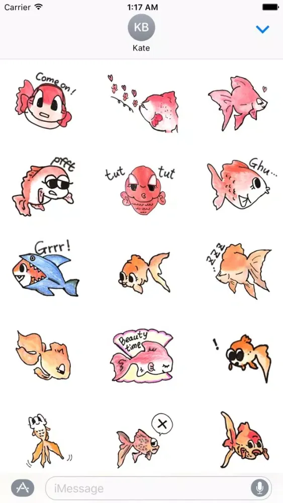 Cute Goldfish FishMoji Sticker سکرین شاٹس