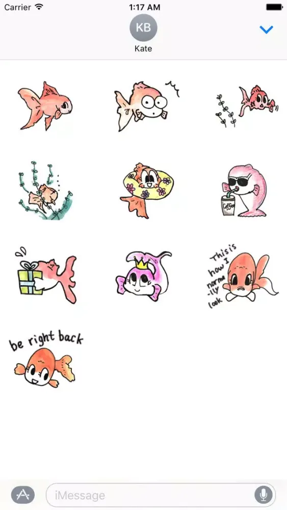 Cute Goldfish FishMoji Sticker سکرین شاٹس