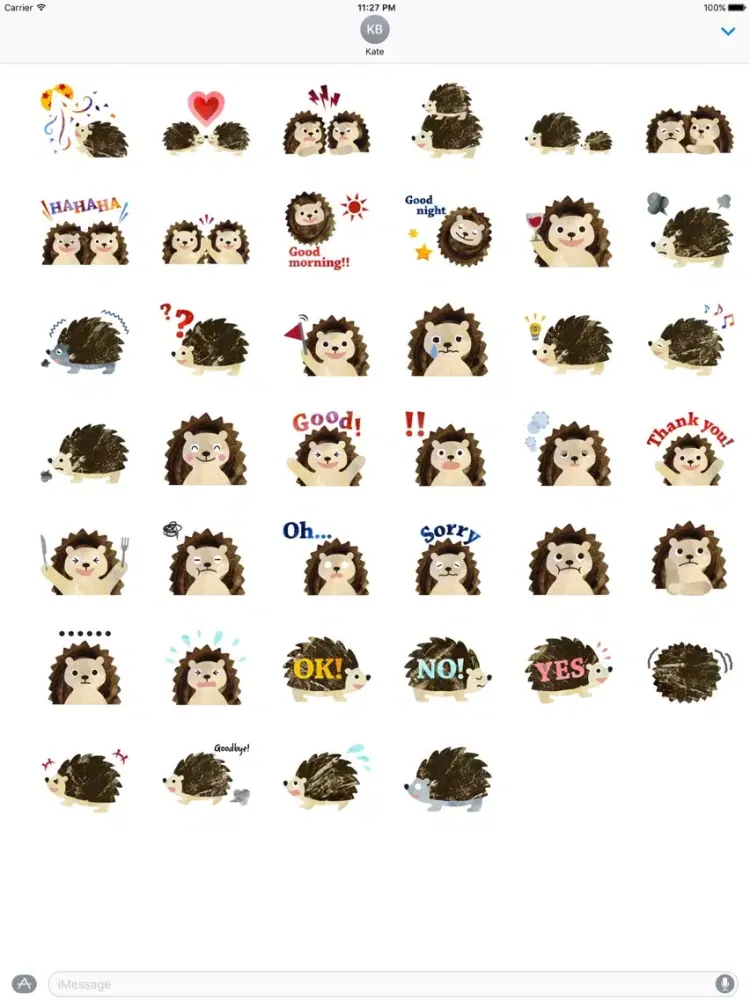 Cute Hedgehog - Hedgmoji Sticker iPad  스크린샷