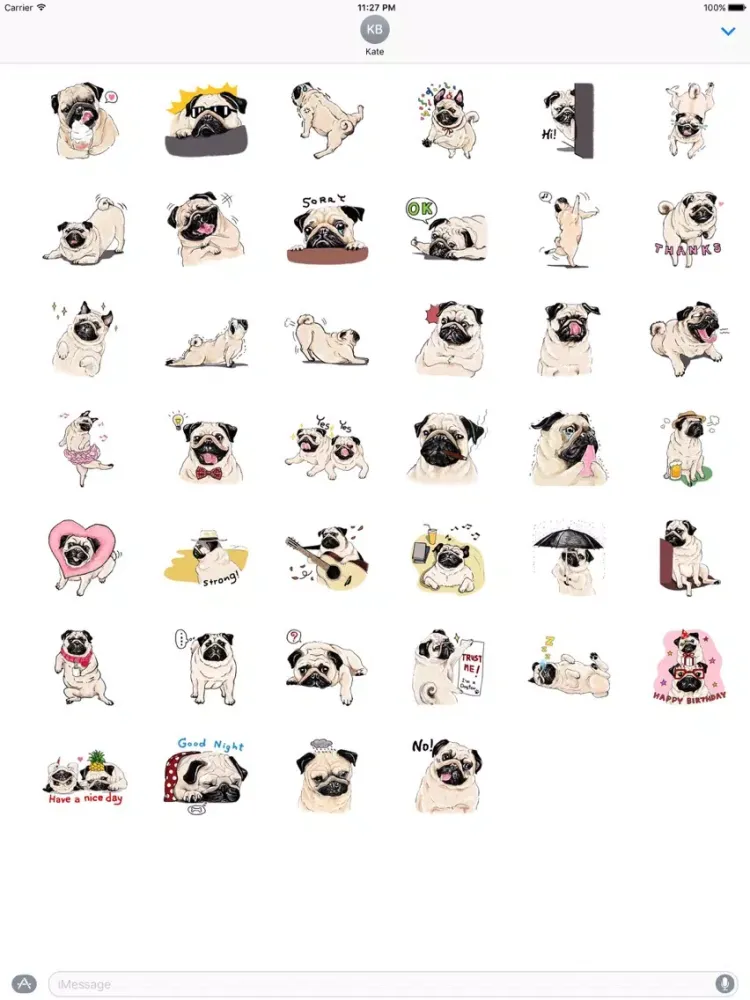 Capturas de pantalla de Cute Pug Wonderful Dog Sticker iPad 