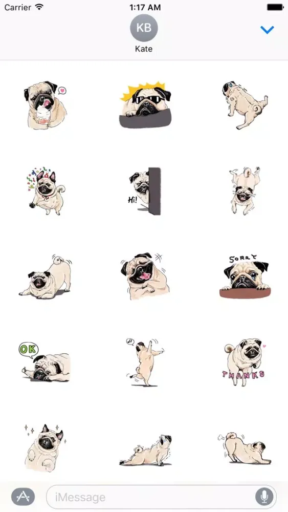 Capturas de pantalla de Cute Pug Wonderful Dog Sticker
