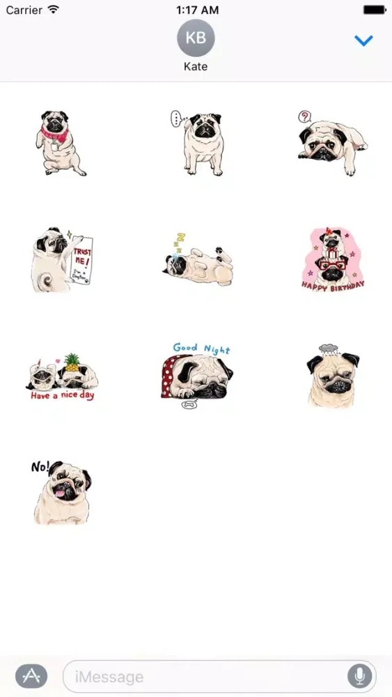 Capturas de pantalla de Cute Pug Wonderful Dog Sticker