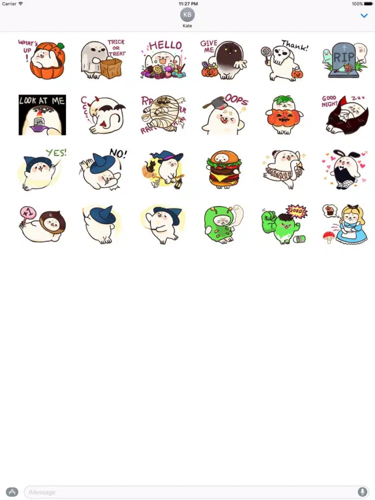 Capturas de tela do Cute Seal In Halloween Sticker iPad 