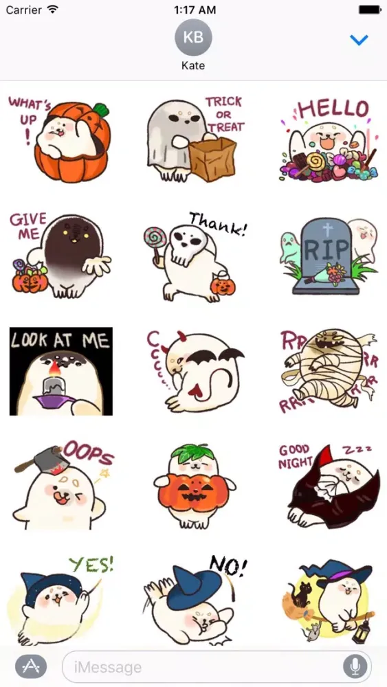 Capturas de tela do Cute Seal In Halloween Sticker