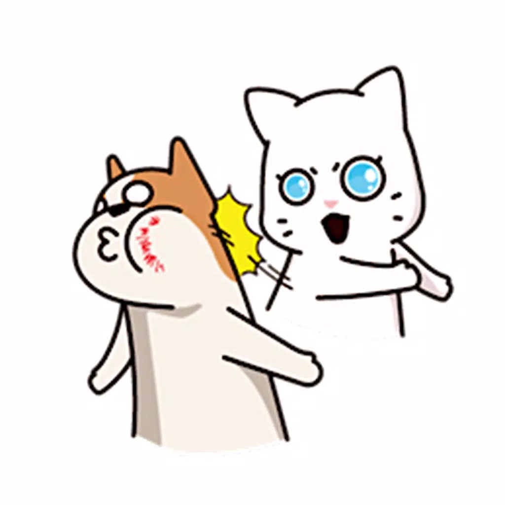 Dog and Cat Love Story Sticker Dog and Cat Love Story Sticker