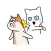 Dog and Cat Love Story Sticker