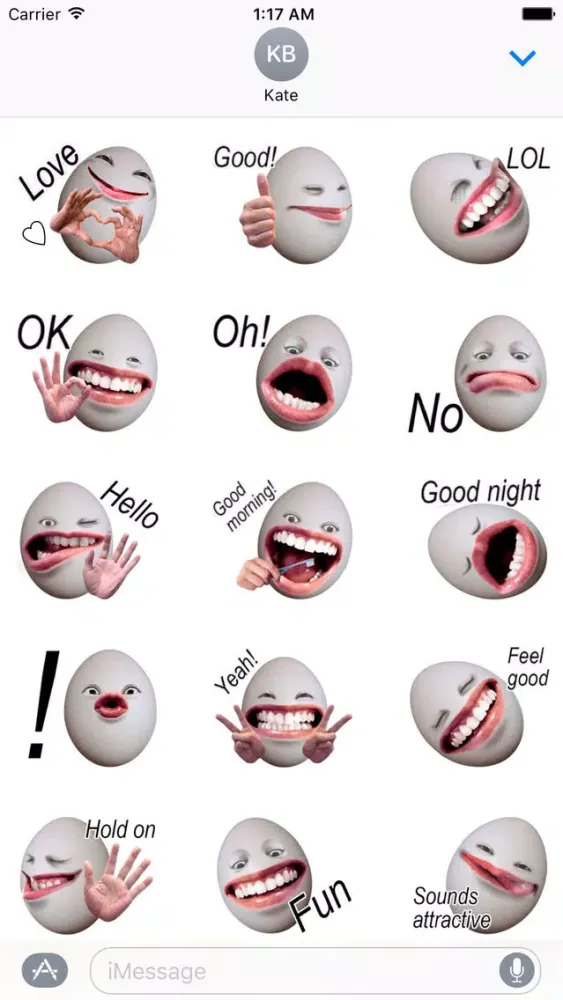 Funny Egg Eggmoji Sticker Ekran Görüntüleri