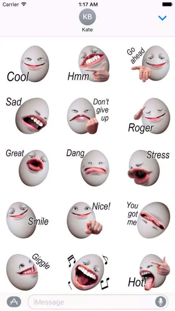 Funny Egg Eggmoji Sticker Ekran Görüntüleri