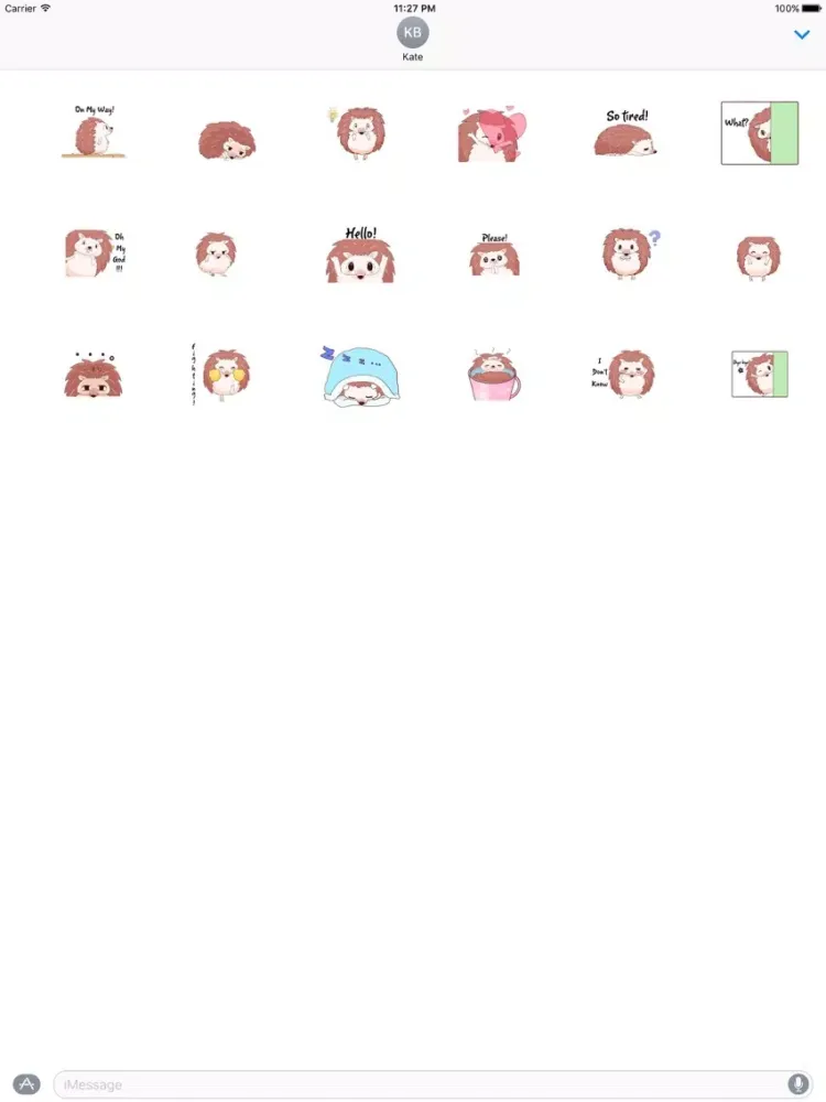 Funny Moving Hedgehog Stickers iPad  Screenshots
