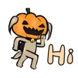 Funny Pumpkin Dog Sticker Funny Pumpkin Dog Sticker