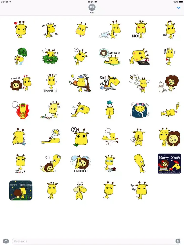 Giraffe with Big Head Sticker iPad  Screenshots