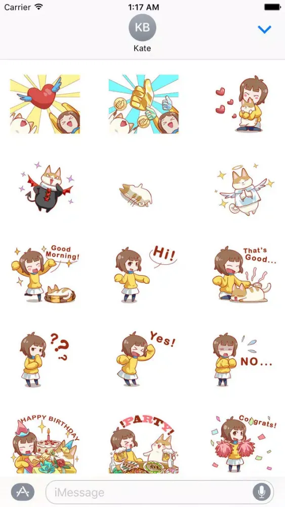 Ảnh chụp màn hình của Girl And Cat Animated Sticker