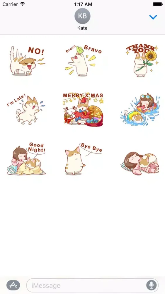 Ảnh chụp màn hình của Girl And Cat Animated Sticker