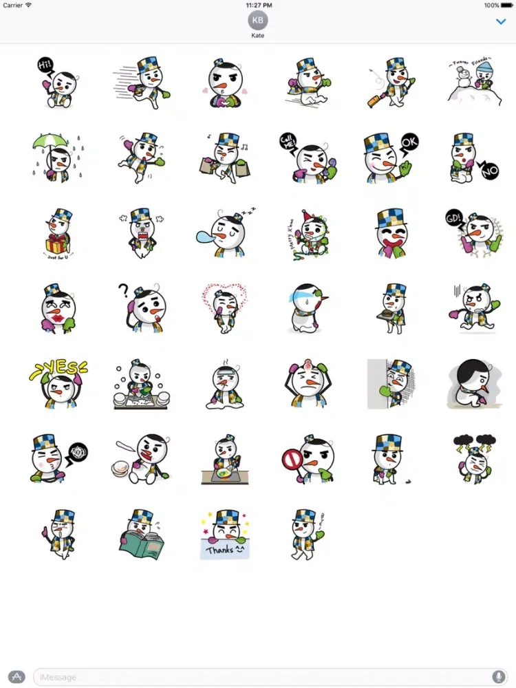 Happy Snow Man Emoij Sticker iPad 应用截图