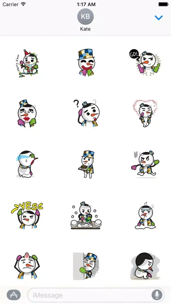 Happy Snow Man Emoij Sticker应用截图
