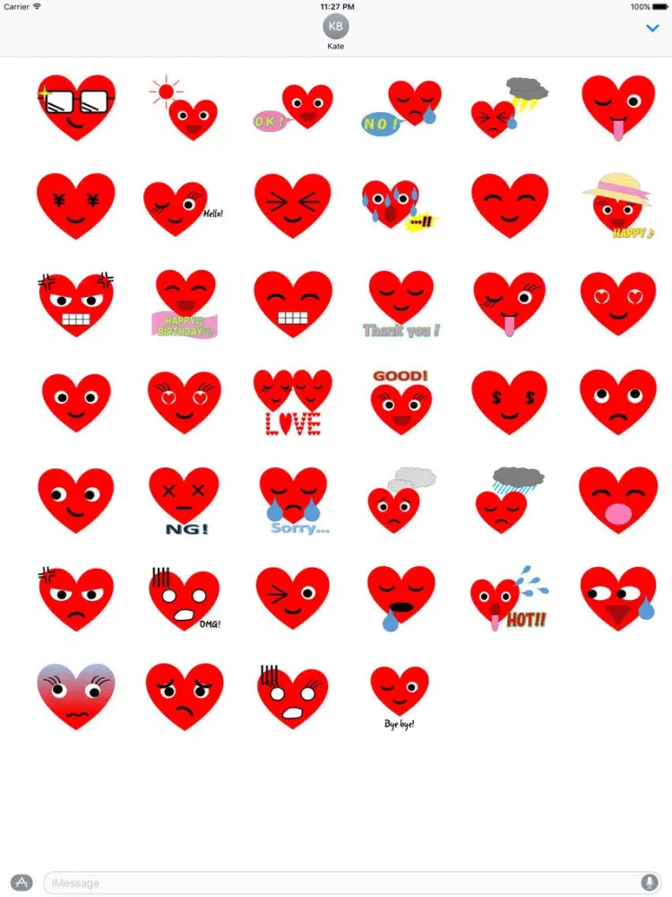 HeartMoji - Cute Heart Emoji Sticker iPad 应用截图