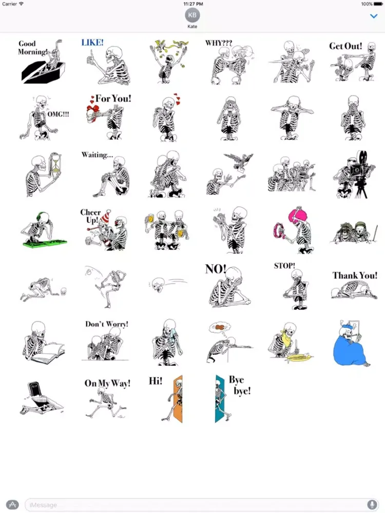 Just Funny Bones SkeletoneMoji iPad  سکرین شاٹس