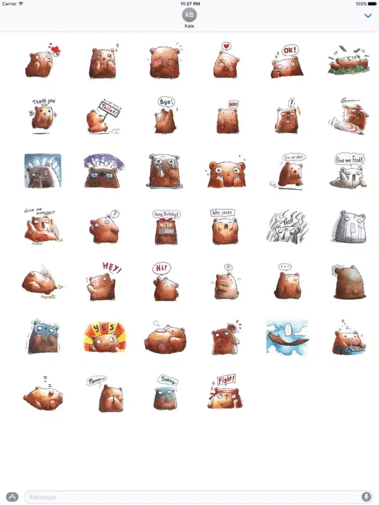 Lovely Baby Bear Sticker iPad  스크린샷