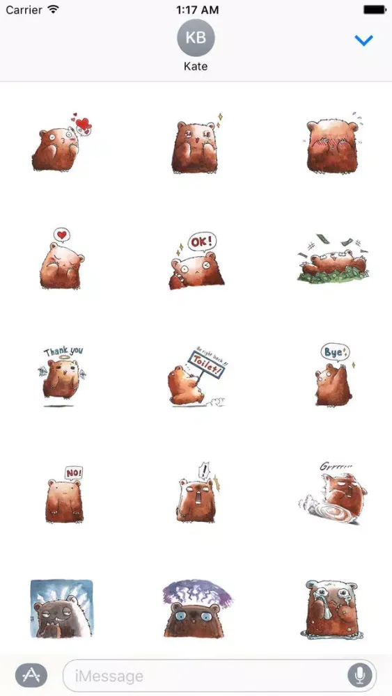 Lovely Baby Bear Sticker 스크린샷