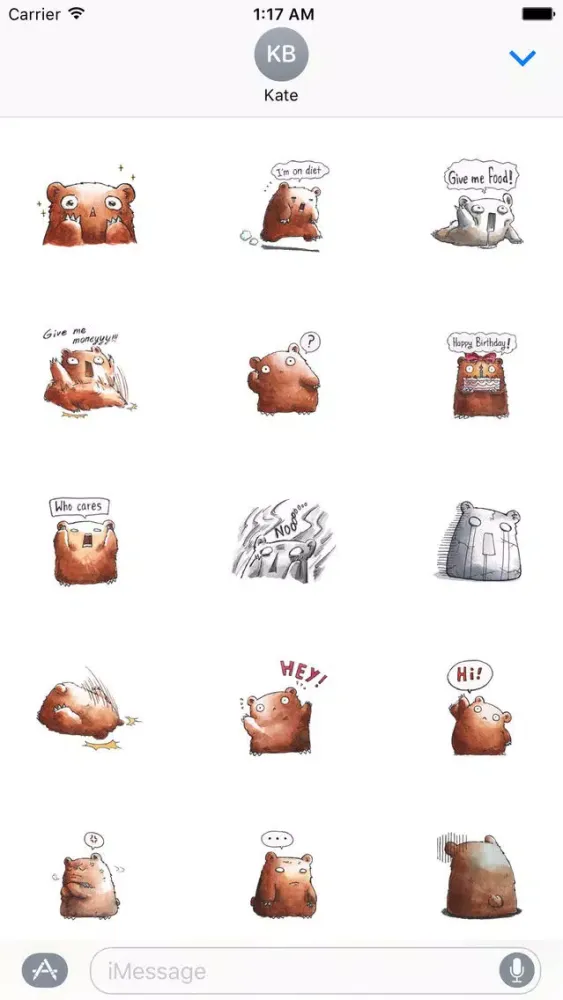 Lovely Baby Bear Sticker 스크린샷