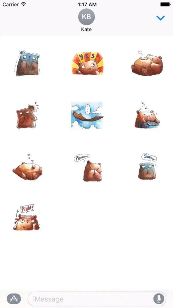 Lovely Baby Bear Sticker 스크린샷