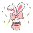 Lovely Bunny in A Cup Sticker