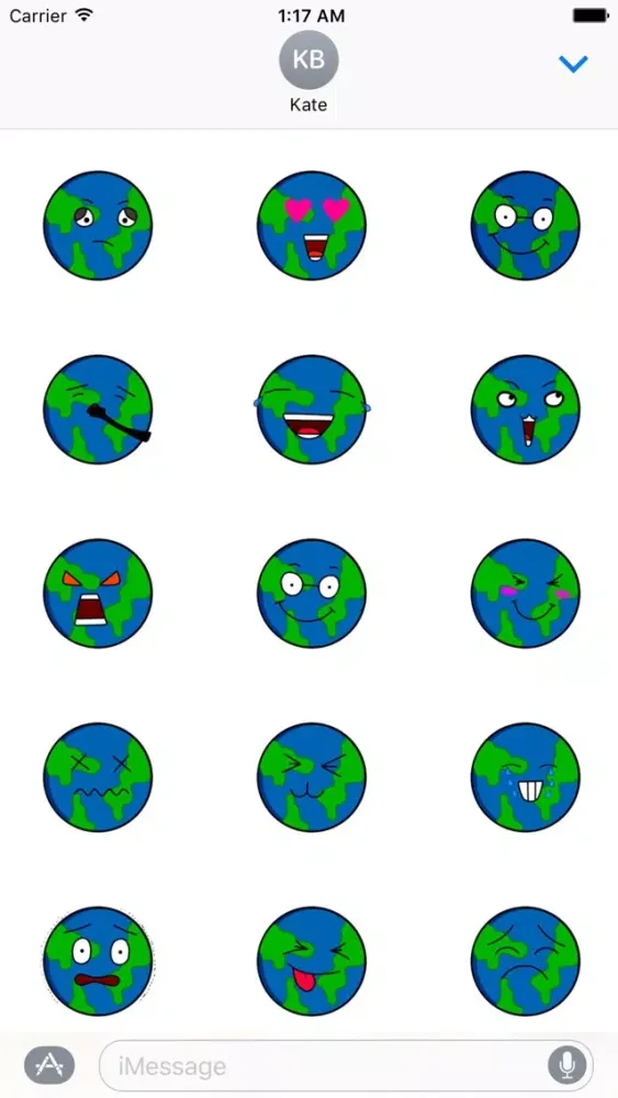 Captures d'écran de Lovely Earth Earthmoji Sticker
